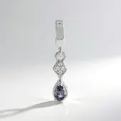 Cavill - 925 Sterling Zilver Geplateerde Hanger - 0,27 ct Madagaskar Granaat & 0,03 ct Cambodjaanse Zirkon - Druppelvorm