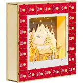 Sweiko Adventskalender - Dorpsscène - 24 lades - LED-verlichting - Rood