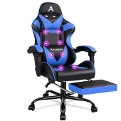 ALFORDSON Bequemer & Massage-Gamer-Stuhl: Verstellbare Rückenlehne (90°-150°) + 8-Punkt-Massage. Optimale Unterstützung für Kopf, Schultern & Taille. Ideal für Arbeit, Gaming & Entspannung.