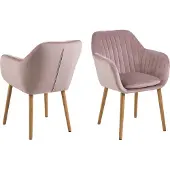 Ebuy24 Emilee eetkamerstoel roze, eik.