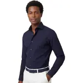 Michaelis Uni navy katoenen overhemd