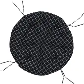 vidaXL Zitkussen rond ruitpatroon Ø 100x11 cm oxford stof zwart