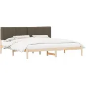 vidaXL Bedframe met gestoffeerd hoofdeinde, taupe, 200 x 200 cm