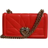 Dolce&Gabbana Rode Gequiltde Toewijding Schoudertas Chain Telefoonhoes Bag