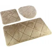 Euromat Muna Beige Badkamermattenset 3-delig Antislip