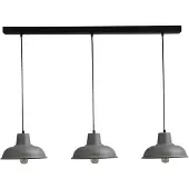Masterlight Retro Eettafellamp Di Panna Industria 3x26 3 Lichts Grijs Met Zwart