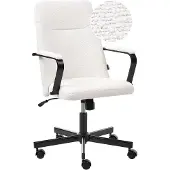 Beliani CAROGA - Bureaustoel - Wit - Bouclé