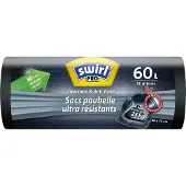Swirl 60l zware uitvoering, Afvalzak, Zwart
