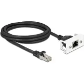 DeLOCK Network Extension Cable for Easy 45 Module S/FTP RJ45 plug to RJ45 jack Cat.6A 2 m black