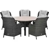Garden Impressions Marbella tuinset 6-delig earl grey - Tulli tuintafel Ø148 cm