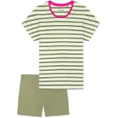 Schiesser Pyjama ' Casual Essentials ' kaki / offwhite