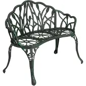 Outsunny tuinbank, gegoten aluminium, 99 x 57 x 78 cm, antiek groen
