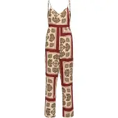 ONLY Jumpsuit 'ONLNova' beige / bruin / rood