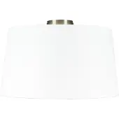 QAZQA Moderne plafondlamp staal met witte kap 45 cm - Combi