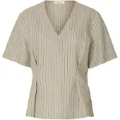 Selected femme Blouse 'SLFMARIAM' beige gemêleerd / zwart