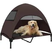 PawHut -Hundeliege-Polyester, Stahl-106L x 76B x 99H cm-Kaffee