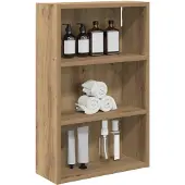 vidaXL Badkamer wandkast Artisanaal eiken 40 x 16 x 62,5 cm