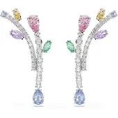 Swarovski Oorbellen lichtblauw / lavendel / rosa / zilver