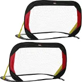 HOMCOM HOMdotCOM voetbaldoelen, set van 2 voetbalnetten, opvouwbaar voor in de tuin of het park, zwart