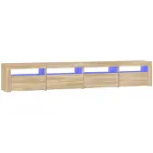 Syfax Tv-meubel met LED-verlichting 240x35x40 cm sonoma eikenkleurig