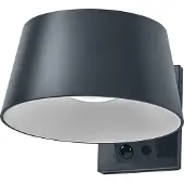 Osram Solar-wandlamp ENDURA STYLE BRELLA, grijs, sensor IP54 dimbaar, alu / grijs / zink, Kunststof, Modern, Wandlamp buiten