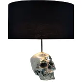 Invicta Tafellamp SKULL 44 cm linnen kap zwart - 38320