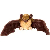 Wild republic Pluche vleermuis - Bruine knuffel van 30 cm - Realistisch nachtdier