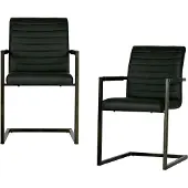 Woood Bas Eetkamerstoelen - Pu - Antraciet - Set van 2