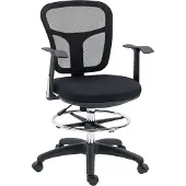 Vinsetto -Bürostuhl-Mesh(100% Polyester), Stahl-59L x 59B x 95-115H cm-Schwarz