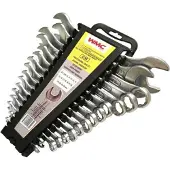 WMC tools - Gereedschapset - 16-delige Dubbel-Ring en Vlakke Sleutels - CrV Staal