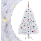 Syfax Kunstmatige Inklapbare Kerstboom Wit 150 cm PVC en Staal
