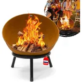 Heat vuurkorf op poten, model Kappa, roestvrij staal, diameter 56 cm - vuurschaal voor de tuin
