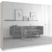 Mzm24 Kledingkast met spiegel, Monza 6D, 240 cm, kleur Kasjmir
