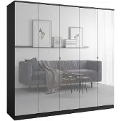 Mzm24 Kledingkast met spiegel, Monza 5D 200, zwart