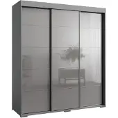 Mzm24 Schuifdeurkast Como 3D, 180 cm, grijs (Lacobel)