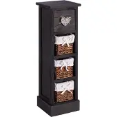 Idimex Regal Flower met 1 lade en 3 manden, zwart