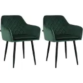 Mevsim Store Noble Eetkamerstoelen - Groen - Set van 2 - Velvet