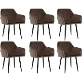 Mevsim Store Noble Eetkamerstoelen - Bruin - Set van 6 - Velvet