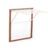 Arredamenti Italia Meubels - Wandrek voor wasgoed, model Kledy, 80 x 69 cm, bruin