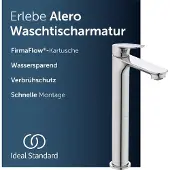 Ideal standard Alero wastafelkraan, met afvoer, waterbesparend – Chroom