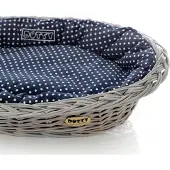 DOTTY wiklinowy kosz dla psa/take granat bleszki, szary, 55cm
