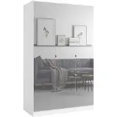Mzm24 Kledingkast met spiegel, Monza 3D, 120 cm, wit