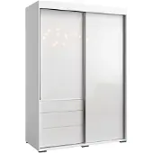 Mzm24 Kledingkast met lades, model Torino 2D, 140 cm, wit (lacobel)