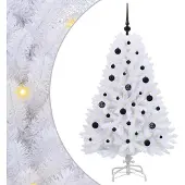 Syfax Kunstmatige Inklapbare Kerstboom Wit 150 cm PVC en Staal
