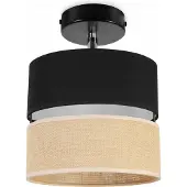 Light11 HOME Plafondlamp, wandlamp, lampenkap van jute, 20 cm, zwart