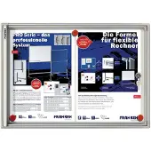 Franken Wandmontage Binnengebruik Magnetisch Afsluitbaar Prikbord FSA2 Aluminium Frame Scharnierdeur 2xA4 Wit 510 x 370 mm