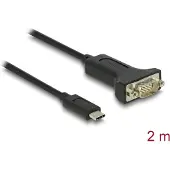DeLOCK Adapter USB Type-C to 1 x Serial RS-232 D-Sub 9 pin male with nuts 2 m
