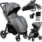 Momi Miya kinderwagen, met accessoires, grijs