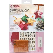 Graine Créative Adventskalender, sterren-thema, doe-het-zelf set met stickers en lint