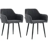 Mevsim Store Diamond Eetkamerstoel - Antraciet - Set van 2 - Boucle